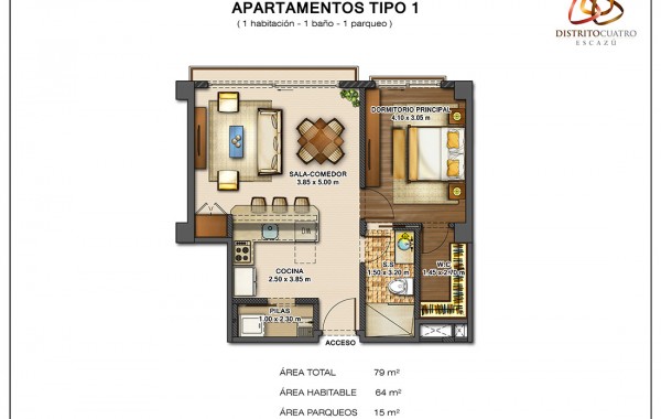 Edificio 4 – Apartamento Tipo 1