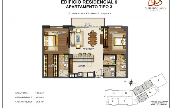 Edificio 6 – Apartamento Tipo 3